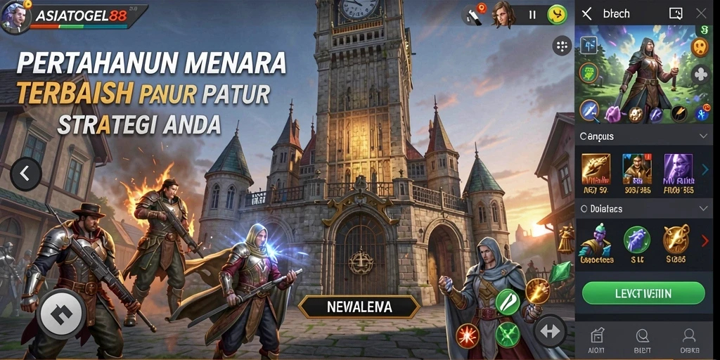 Tangkapan layar menunjukkan gameplay seru ASIATOGEL88 dalam pertahanan menara.