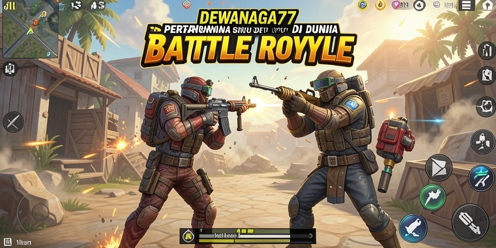 Screenshot menampilkan aksi pertarungan seru di DEWANAGA77