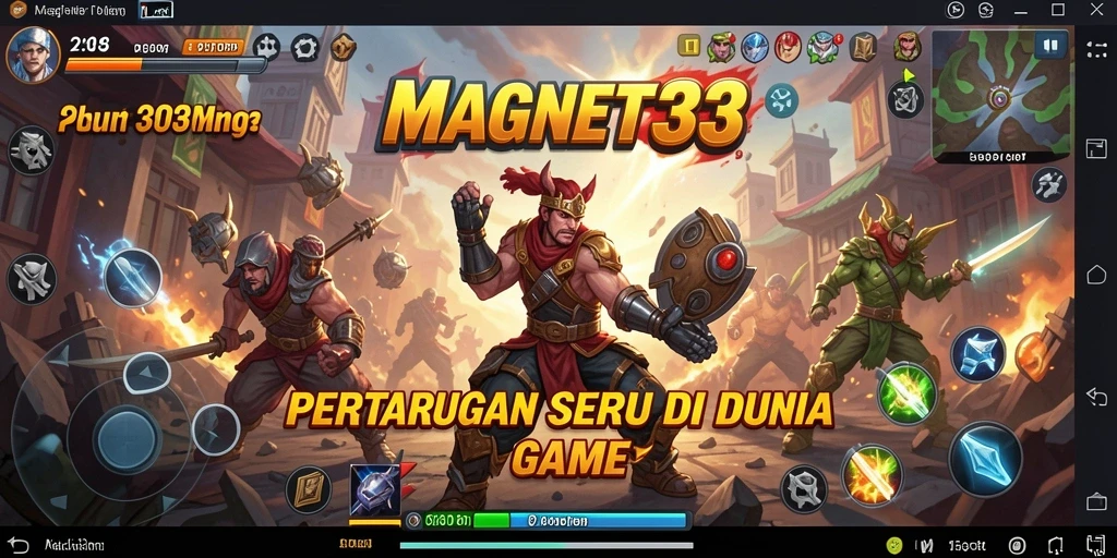 Tampilan pertarungan intens di MAGNET33 dengan karakter yang dinamis.