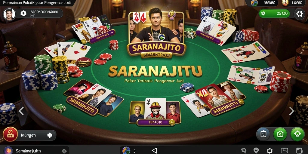 Tampilan menarik permainan poker SARANAJITU yang memukau.