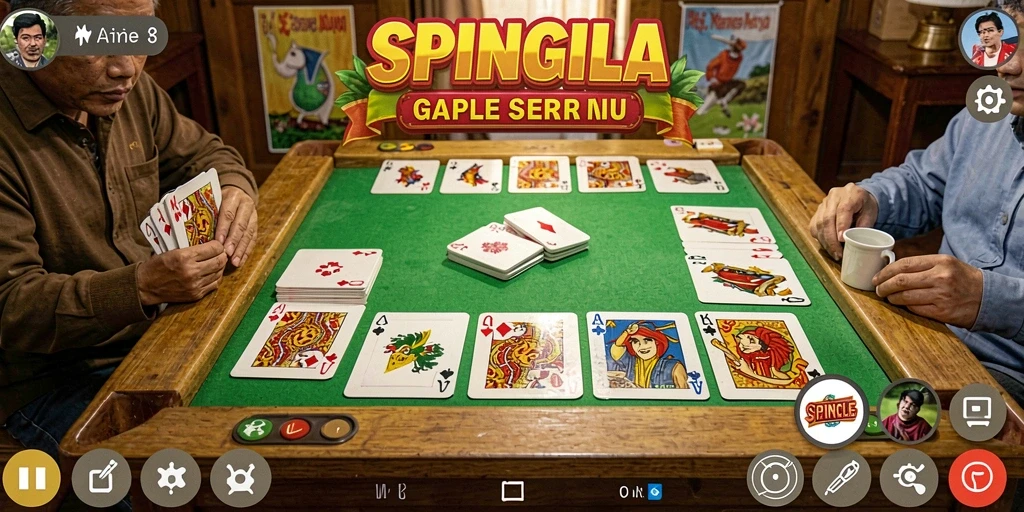 Screenshot gameplay SPINGILA menampilkan keseruan bermain Gaple secara online.