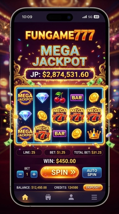 Tampilan aplikasi fungame777 yang menarik dan sederhana.